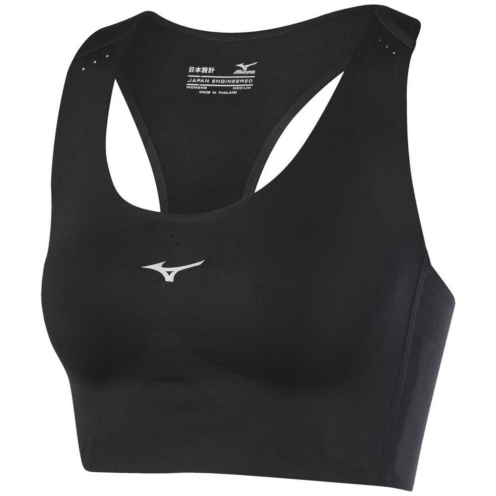 Mizuno Aero Crop Női Sportmelltartó Fekete IAE514379